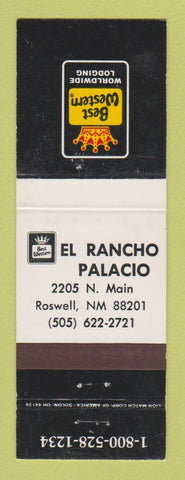 Matchbook Cover - Best Western El Rancho Palacio Roswell NM WEAR