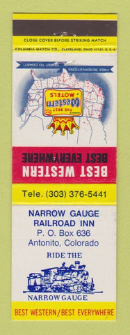 Matchbook Cover - Best Western Narrow Gauge Railroad Antonito Colorado