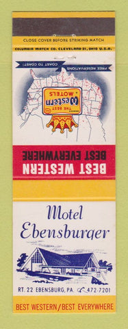 Matchbook Cover - Best Western Motel Ebensburger Ebensburg PA