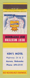 Matchbook Cover - Best Western Ken's Motel Aurora NE