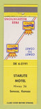 Matchbook Cover - Best Western Starlite Motel Seneca KS