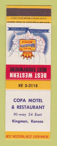 Matchbook Cover - Best Western Copa Motel Restaurant Kingman KS