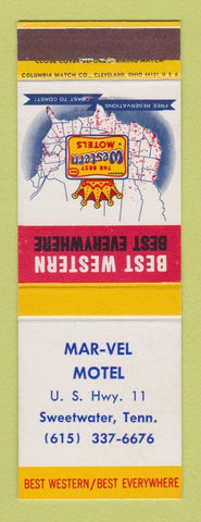 Matchbook Cover - Best Western Mar Vel Motel Sweetwater TN
