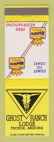 Matchbook Cover - Best Western Ghost Ranch Lodge Tucson AZ