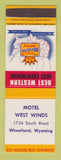 Matchbook Cover - Best Western Motel West Winds Wheatland WY