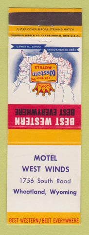 Matchbook Cover - Best Western Motel West Winds Wheatland WY