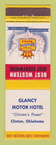Matchbook Cover - Best Western Glancy Motor Hotel Clinton OK