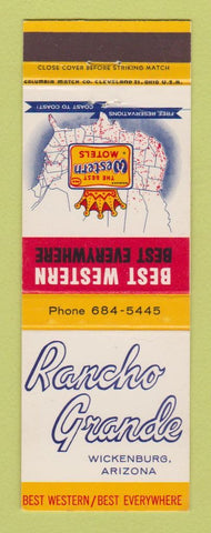 Matchbook Cover - Best Western Rancho Grande Wickenburg AZ