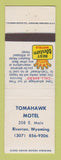 Matchbook Cover - Best Western Tomahawk Motel Riverton WY