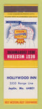 Matchbook Cover - Best Western Hollywood Inn Joplin MO