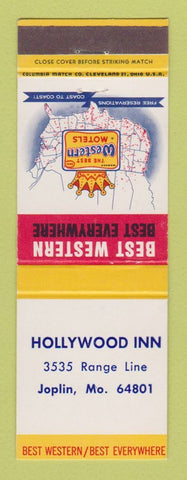 Matchbook Cover - Best Western Hollywood Inn Joplin MO