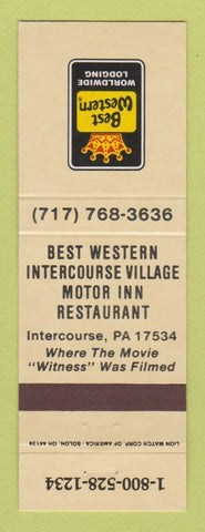 Matchbook Cover - Best Western Intercourse Village Intercourse PA