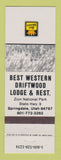Matchbook Cover - Best Western Driftwood Lodge Springdale UT