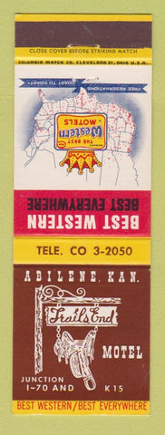 Matchbook Cover - Best Western Trails End Motel Abilene KS