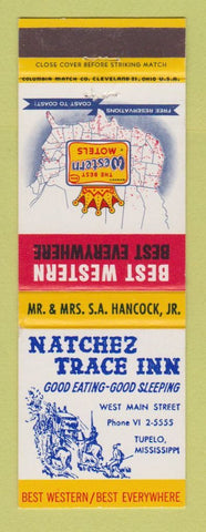 Matchbook Cover - Best Western Natchez Trace Inn Tupelo MS