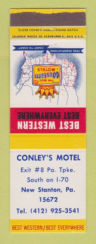 Matchbook Cover - Best Western Conley's Motel New Stanton PA