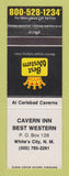 Matchbook Cover - Best Western Cavern Inn White's City NM
