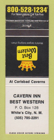 Matchbook Cover - Best Western Cavern Inn White's City NM