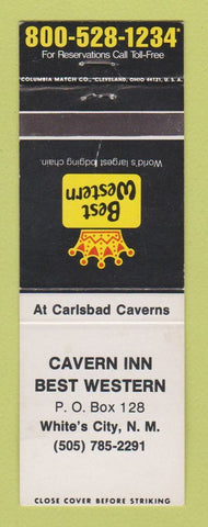 Matchbook Cover - Best Western Cavern Inn White's City NM