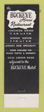 Matchbook Cover - Buckeye House Cleveland OH