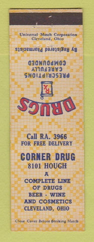 Matchbook Cover - Corner Drug Store Cleveland OH