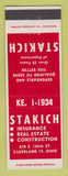 Matchbook Cover - Stakich Insurance Real Estate Cleveland OH