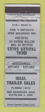 Matchbook Cover - Ideal Trailer Sales Cleveland OH