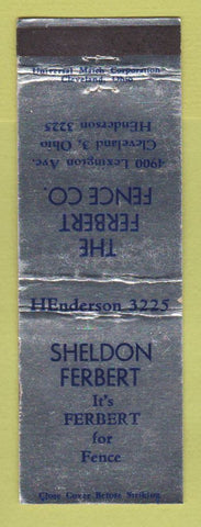 Matchbook Cover - Sheldon Ferbert Fence Cleveland OH