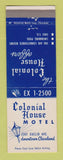 Matchbook Cover - Colonial House Motel Cleveland OH