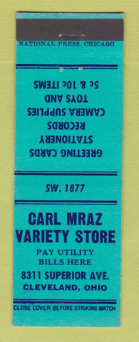 Matchbook Cover - Carl Mraz Variety Store Cleveland OH