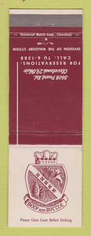 Matchbook Cover - Beef and Bottle Restaurant Cleveland OH