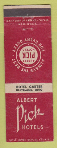 Matchbook Cover - Albert Pick Hotel Carter Cleveland OH