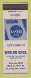 Matchbook Cover - Welder Bros Screw Machine Products Cleveland OH