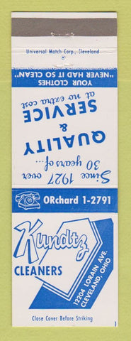 Matchbook Cover - Kundtz Cleaners Cleveland OH