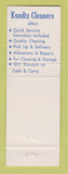Matchbook Cover - Kundtz Cleaners Cleveland OH