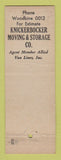 Matchbook Cover - Knickerbocker Moving Storage Cleveland OH