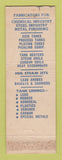 Matchbook Cover - Heil Process Equipment Tank Linings Cleveland OH