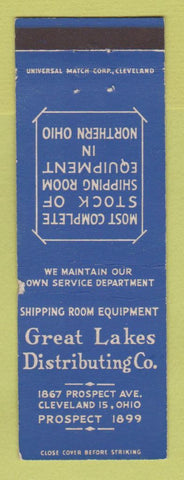 Matchbook Cover - Great Lakes Distributing Shipping Equipment Cleveland OH