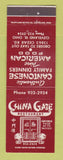 Matchbook Cover - China Gate Chinese Restaurant Cleveland OH