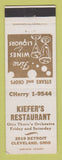 Matchbook Cover - Kiefer's Restaurant Cleveland OH