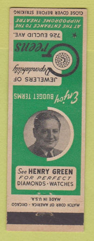 Matchbook Cover - Greens Jewelry Cleveland OH