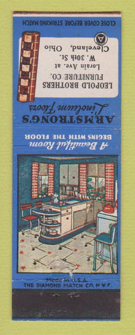Matchbook Cover - Armstrong Linoleum Leopold Bros Furniture Cleveland OH