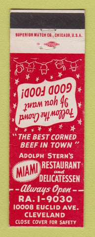 Matchbook Cover - Adolph Stern's Miami Restaurant Cleveland OH