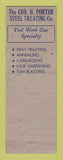 Matchbook Cover - Geo Porter Steel Treating Cleveland OH
