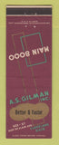 Matchbook Cover - AS Gilman Typography Printing Cleveland OH