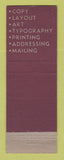 Matchbook Cover - AS Gilman Typography Printing Cleveland OH