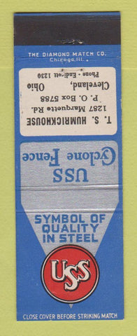 Matchbook Cover - USS Cyclone Fence TS Humrickhouse Cleveland OH