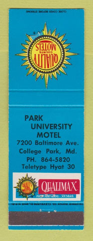 Matchbook Cover - Park University Motel College Park MD