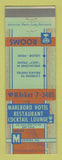 Matchbook Cover - Marlboro Hotel Restaurant Marlboro MD