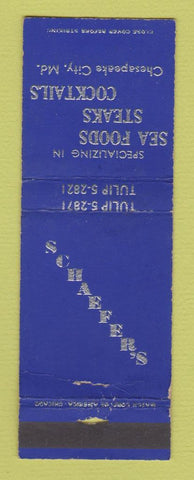 Matchbook Cover - Schaefer's Restaurant Chesapeake City MD WEAR